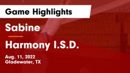 Sabine  vs Harmony I.S.D. Game Highlights - Aug. 11, 2022