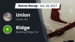 Recap: Union  vs. Ridge  2017