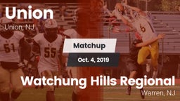 Matchup: Union  vs. Watchung Hills Regional  2019
