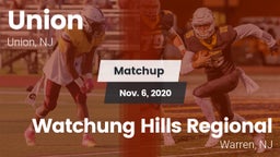 Matchup: Union  vs. Watchung Hills Regional  2020