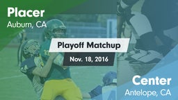 Matchup: Placer   vs. Center  2016