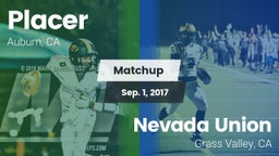 Matchup: Placer   vs. Nevada Union  2017