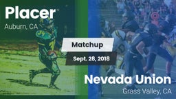 Matchup: Placer   vs. Nevada Union  2018