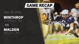 Recap: Winthrop  vs. Malden  2016