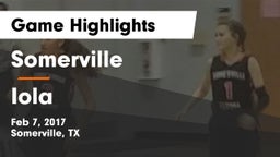 Somerville  vs Iola Game Highlights - Feb 7, 2017