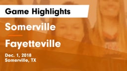 Somerville  vs Fayetteville  Game Highlights - Dec. 1, 2018