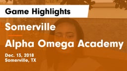 Somerville  vs Alpha Omega Academy Game Highlights - Dec. 13, 2018