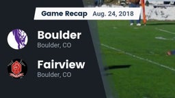 Recap: Boulder  vs. Fairview  2018