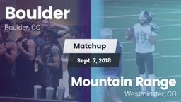 Matchup: Boulder  vs. Mountain Range  2018
