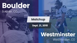 Matchup: Boulder  vs. Westminster  2018