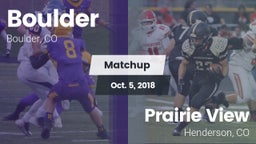 Matchup: Boulder  vs. Prairie View  2018