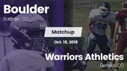 Matchup: Boulder  vs. Warriors Athletics 2018