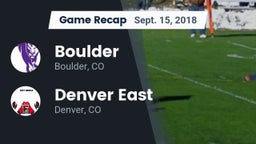 Recap: Boulder  vs. Denver East  2018