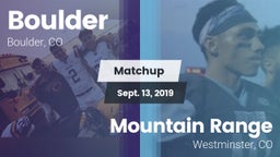 Matchup: Boulder  vs. Mountain Range  2019