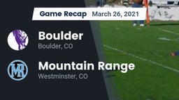 Recap: Boulder  vs. Mountain Range  2021