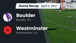 Recap: Boulder  vs. Westminster  2021