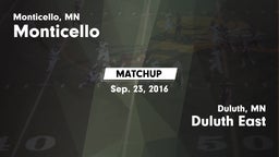 Matchup: Monticello High vs. Duluth East  2016