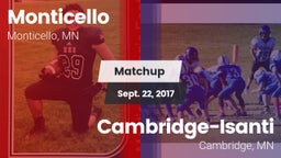 Matchup: Monticello High vs. Cambridge-Isanti  2017
