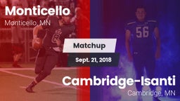 Matchup: Monticello vs. Cambridge-Isanti  2018