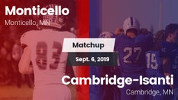 Matchup: Monticello vs. Cambridge-Isanti  2019