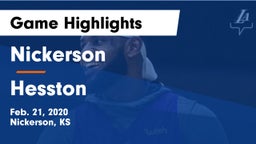 Nickerson  vs Hesston  Game Highlights - Feb. 21, 2020