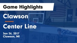 Clawson  vs Center Line  Game Highlights - Jan 26, 2017