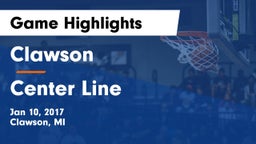 Clawson  vs Center Line  Game Highlights - Jan 10, 2017