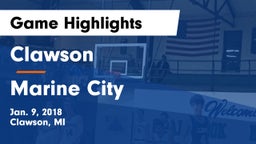 Clawson  vs Marine City  Game Highlights - Jan. 9, 2018