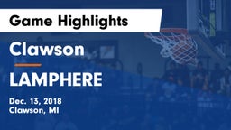 Clawson  vs LAMPHERE  Game Highlights - Dec. 13, 2018