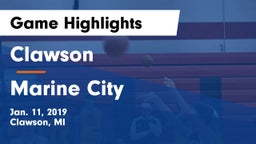 Clawson  vs Marine City  Game Highlights - Jan. 11, 2019