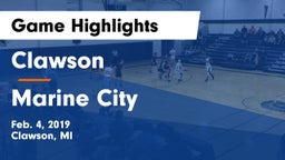 Clawson  vs Marine City Game Highlights - Feb. 4, 2019