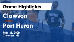 Clawson  vs Port Huron  Game Highlights - Feb. 25, 2020
