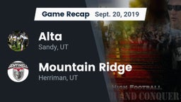 Recap: Alta  vs. Mountain Ridge  2019