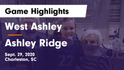 West Ashley  vs Ashley Ridge  Game Highlights - Sept. 29, 2020