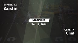 Matchup: Austin  vs. Clint  2016