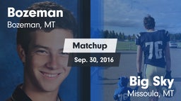 Matchup: Bozeman  vs. Big Sky  2016