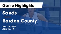 Sands  vs Borden County  Game Highlights - Jan. 14, 2022