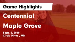 Centennial  vs Maple Grove  Game Highlights - Sept. 5, 2019