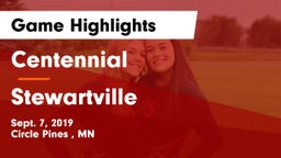Centennial  vs Stewartville  Game Highlights - Sept. 7, 2019