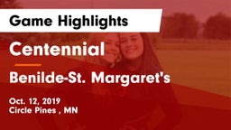 Centennial  vs Benilde-St. Margaret's  Game Highlights - Oct. 12, 2019