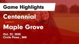 Centennial  vs Maple Grove  Game Highlights - Oct. 22, 2020