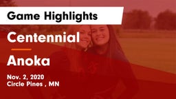 Centennial  vs Anoka  Game Highlights - Nov. 2, 2020