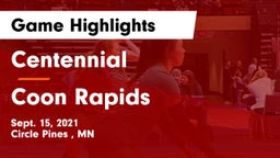 Centennial  vs Coon Rapids  Game Highlights - Sept. 15, 2021
