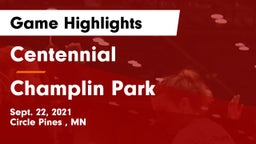 Centennial  vs Champlin Park  Game Highlights - Sept. 22, 2021
