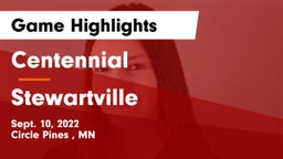 Centennial  vs Stewartville  Game Highlights - Sept. 10, 2022