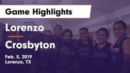 Lorenzo  vs Crosbyton  Game Highlights - Feb. 5, 2019