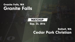 Matchup: Granite Falls High vs. Cedar Park Christian  2016