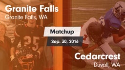Matchup: Granite Falls High vs. Cedarcrest  2016