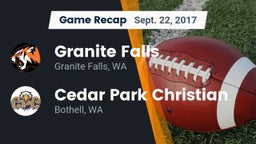 Recap: Granite Falls  vs. Cedar Park Christian  2017