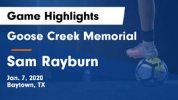 Goose Creek Memorial  vs Sam Rayburn  Game Highlights - Jan. 7, 2020